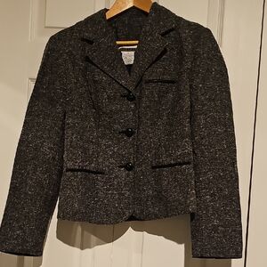 ✨ George Black & Grey Tweed Blazer | Button Front | Classic Workwear | Size 4